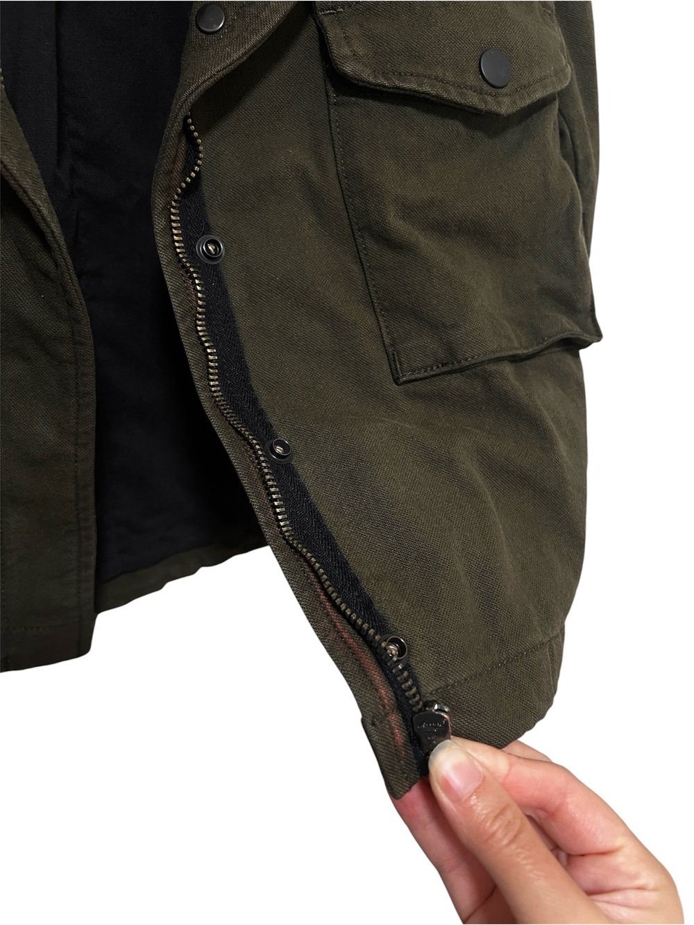 Rag & Bone M15 Cropped Military Jean Jacket M Fatigue Olive Green - Picture 8 of 9